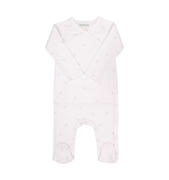 Pyjama cache-coeur épi rose clair - Vanille Coton