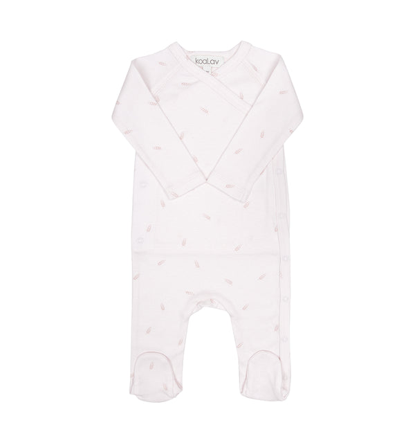 Pyjama cache-coeur épi rose clair - Vanille Coton