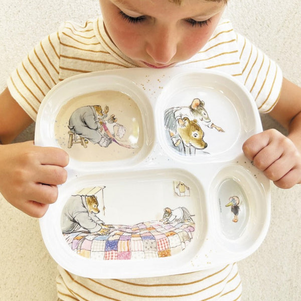 Assiette à compartiment Ernest et Célestine - Vanille Coton