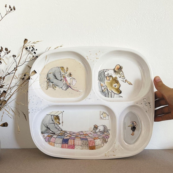 Assiette à compartiment Ernest et Célestine - Vanille Coton