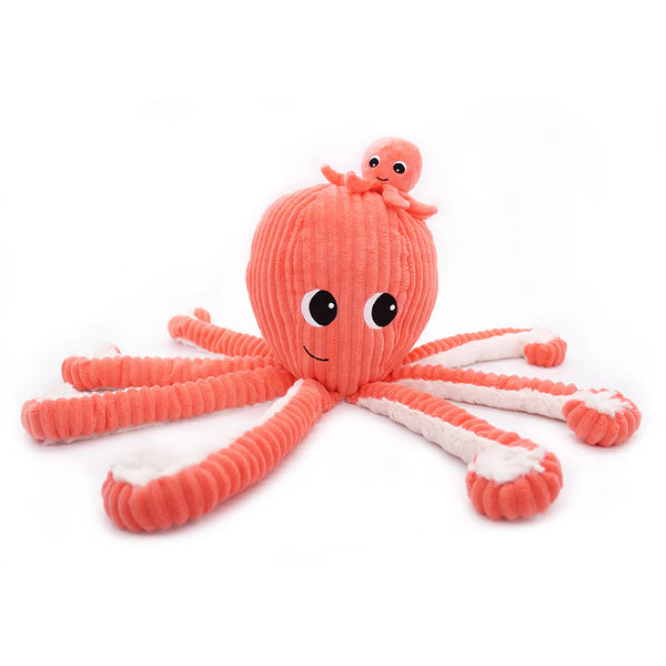 Peluche pieuvre maman / bébé corail - Vanille Coton