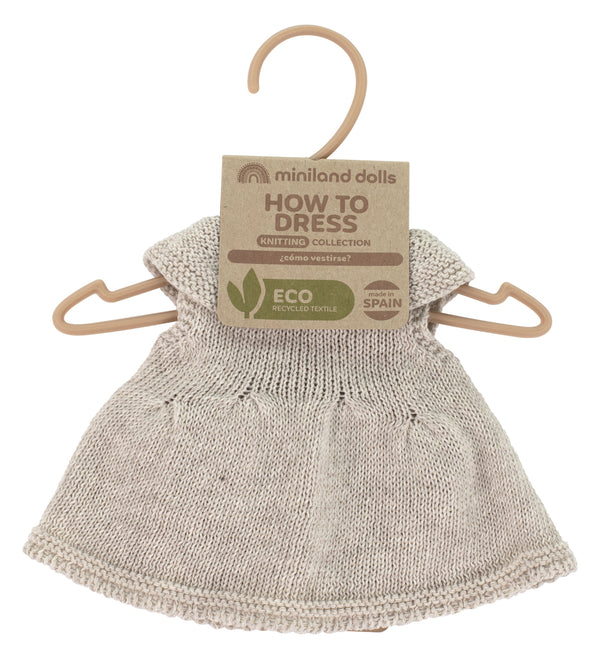 Ensemble tricoté beige pour poupée 32cm - Vanille Coton