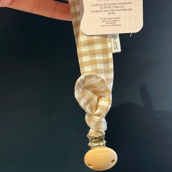 Attache tétine tête de Lylotte - Vanille Coton