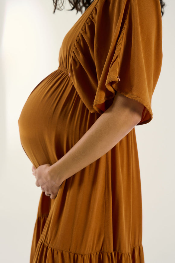 Robe de grossesse et d’allaitement Claudette - Vanille Coton