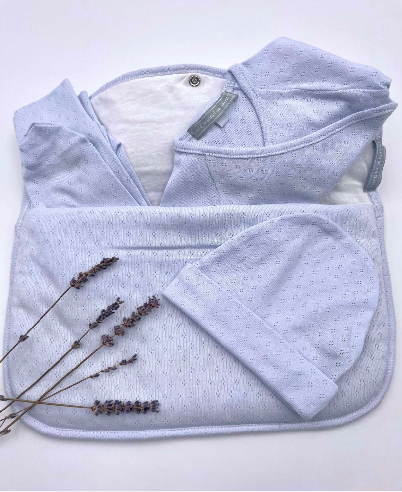 Pochette trois pièces "Premiers Jours" - Vanille Coton