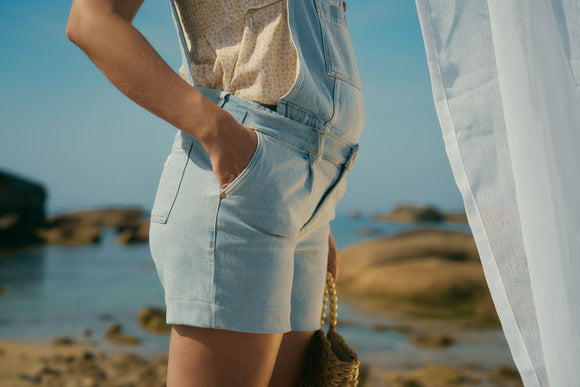 Short de maternité Kelly Light blue - Vanille Coton