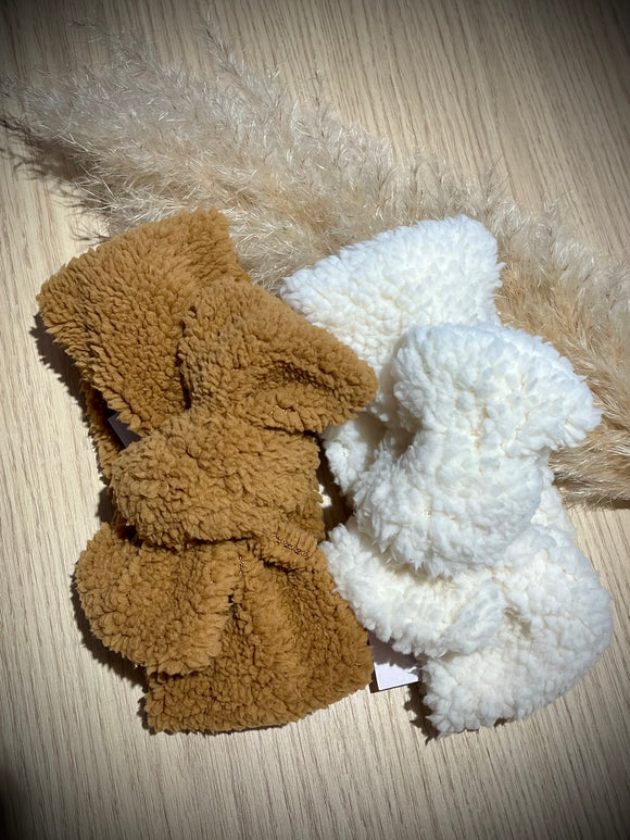 Bandeaux noeuds sherpa - Vanille Coton