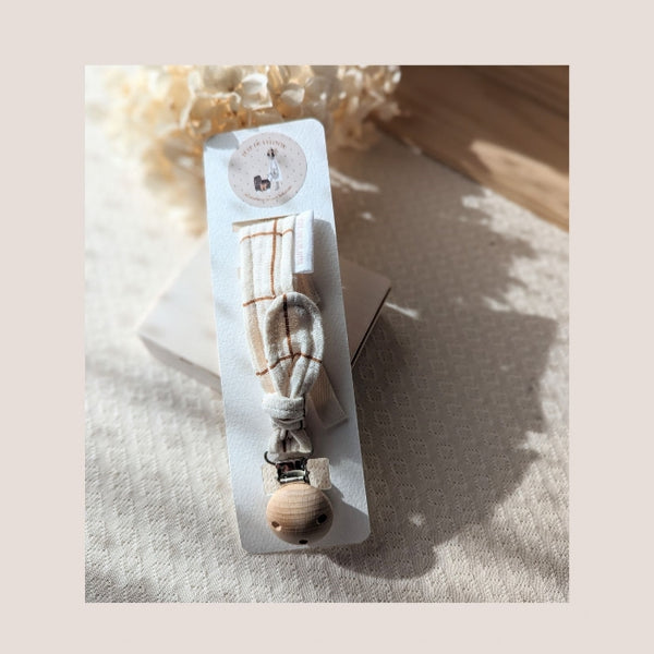 Attache tétine tête de Lylotte - Vanille Coton
