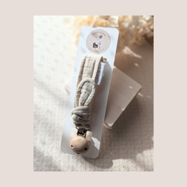 Attache tétine tête de Lylotte - Vanille Coton