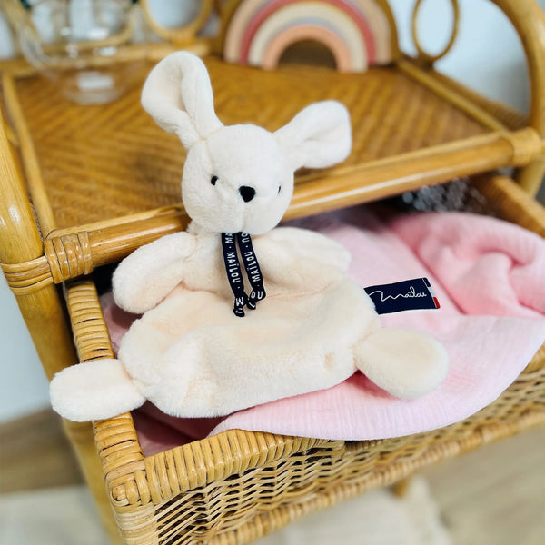 Doudou plat lapin dorlotin - Vanille Coton