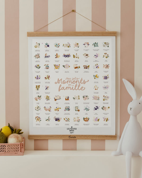 Affiche « Nos jolis moments en famille » - Vanille Coton