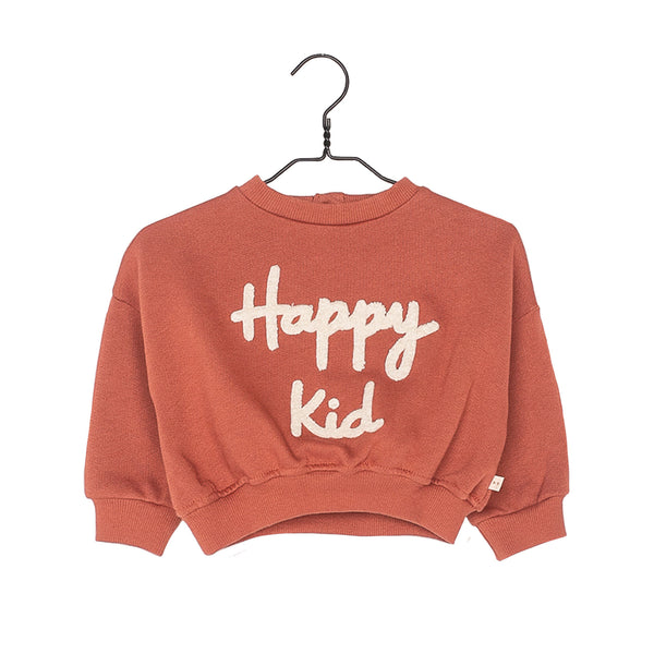 Sweat en molleton SOAN broderie "Happy Kid" - Vanille Coton