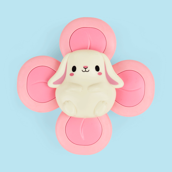 Baby spinner à ventouse lapin - Vanille Coton