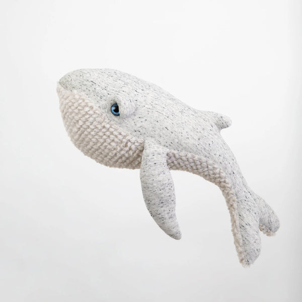 Peluche papa baleine chinée PM - Vanille Coton