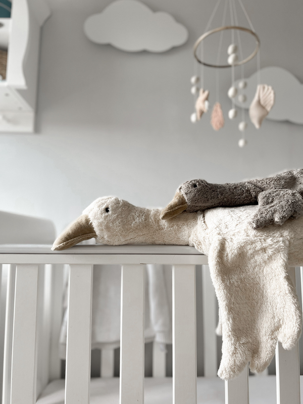 Grande oie blanche bouillotte - Vanille Coton