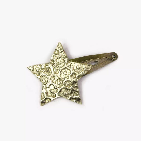 Barrette clic-clac étoile or - Vanille Coton