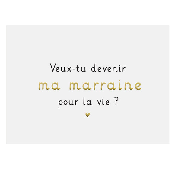 Carte «  veux-tu être ma marraine? » - Vanille Coton