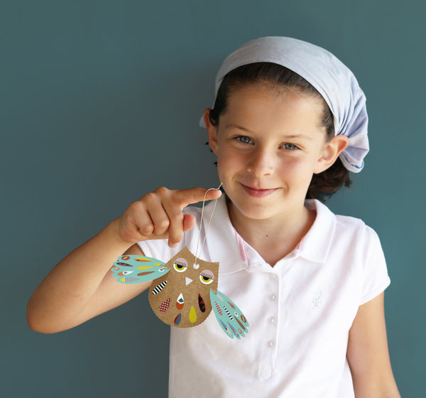 Kit créatif 6 chouettes à colorier « Mes Arty Chouettes » - Vanille Coton