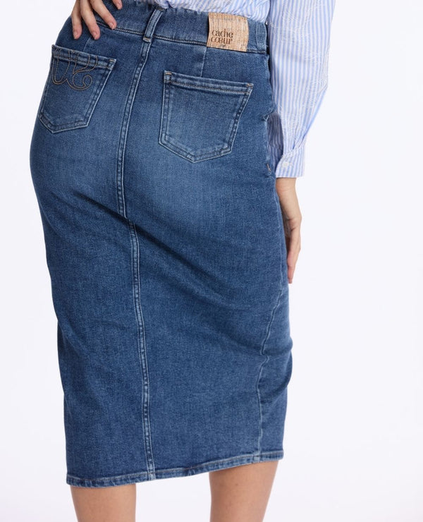 Jupe longue de maternité Emma - Vanille Coton