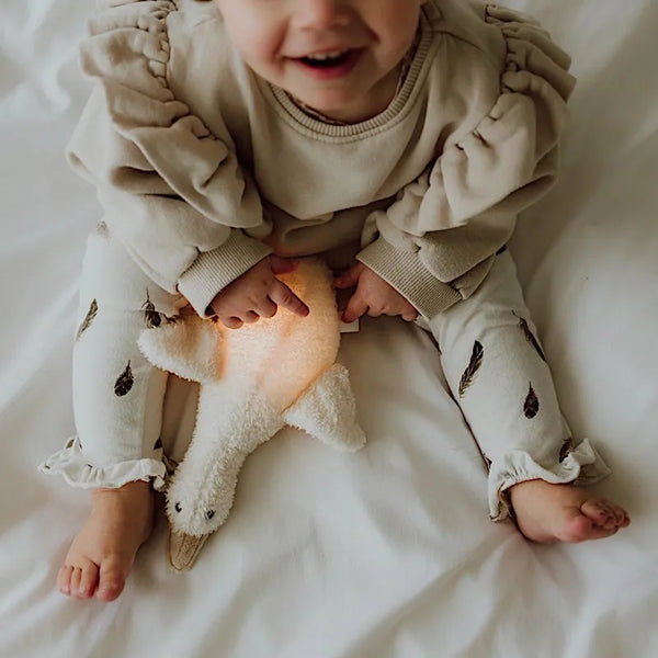 Peluche lumineuse oie blanche - Vanille Coton