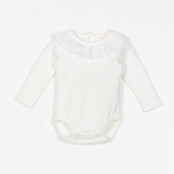 Body col à volant blanc cassé - Vanille Coton