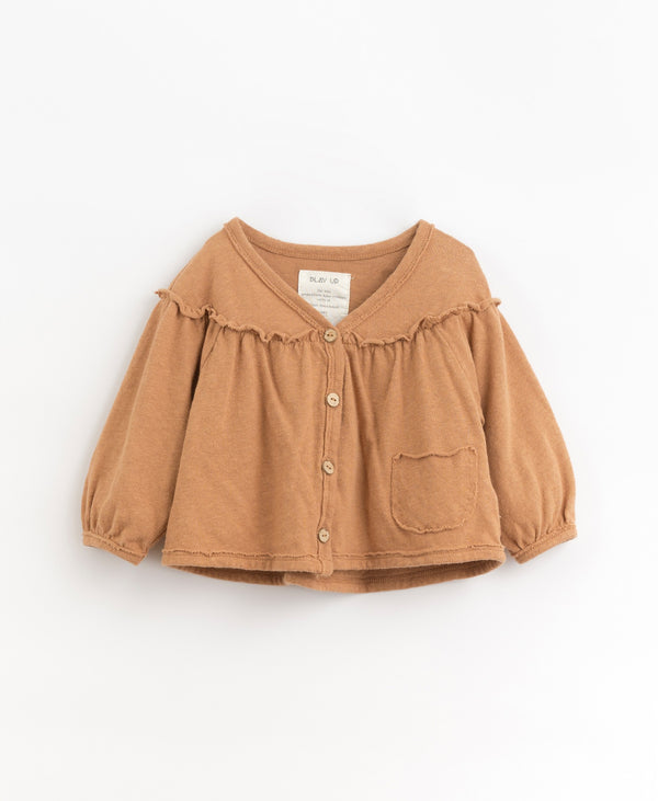 Gilet fille lin - Vanille Coton