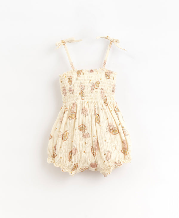 Combishort à bretelles - Vanille Coton