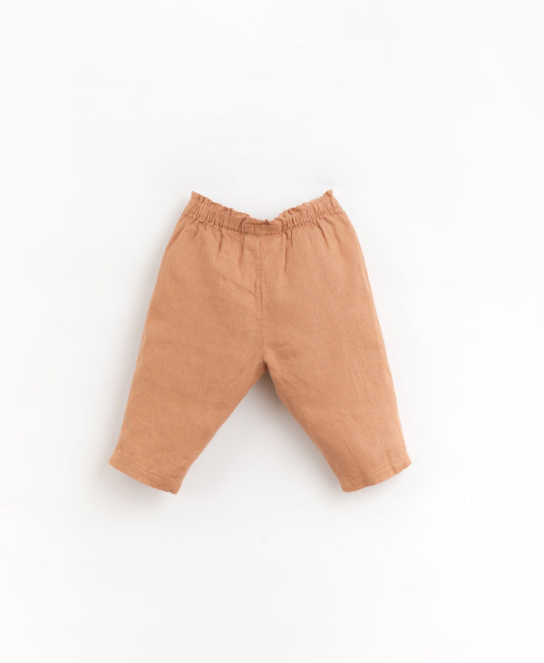 Pantalon en lin bébé fille à poches - Vanille Coton