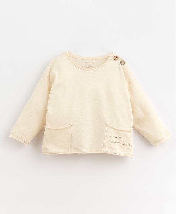 Tee-shirt manches longues à poches - Vanille Coton