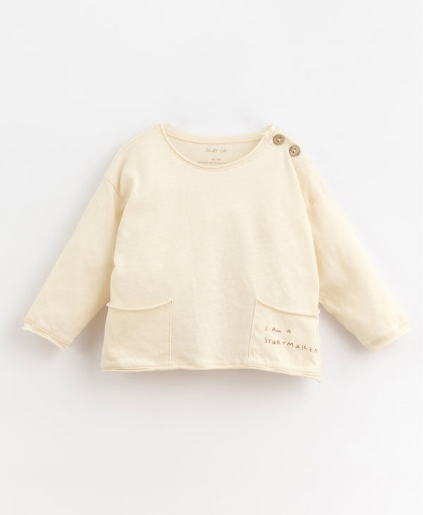 Tee-shirt manches longues à poches - Vanille Coton