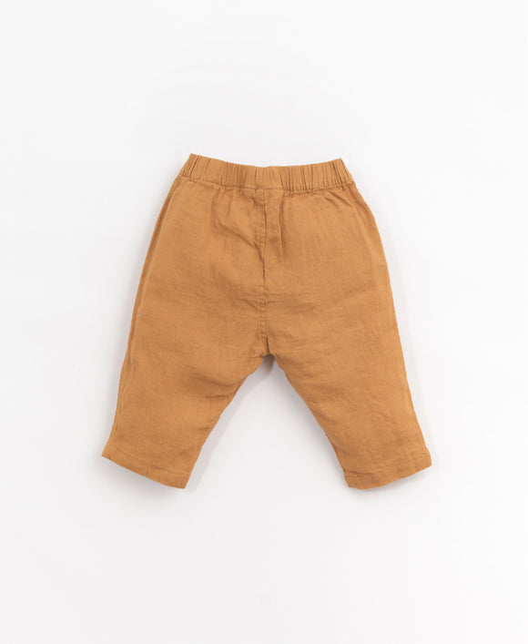 Pantalon garçon en lin à poches - Vanille Coton