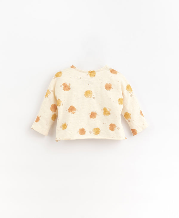 Tee-shirt manches longues imprimé Fish - Vanille Coton