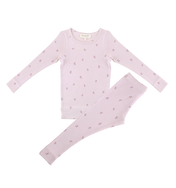 Pyjama 2 pièces jeune pousse rose clair - Vanille Coton