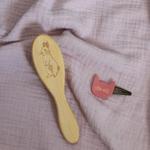 Brosse à cheveux bébé Lapin - Vanille Coton