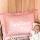 Coussin lin rose Je t'aime - Vanille Coton