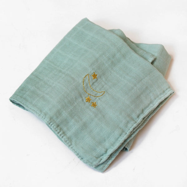 Lange brodé Asperge - Vanille Coton