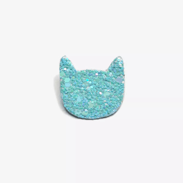 Pin's chat bleu paillette - Vanille Coton