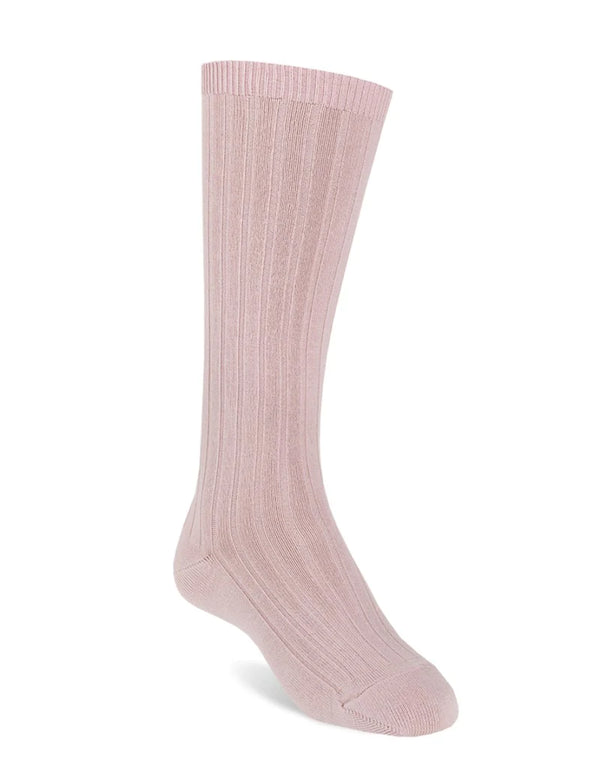 Chaussettes hautes côtelées de luxe - Vanille Coton