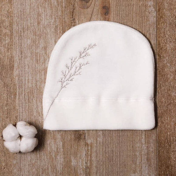 Bonnet velour coton BIO écru - Vanille Coton