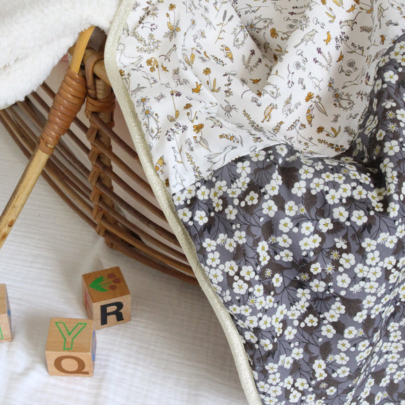 Couverture bébé polaire Liberty Camille - Vanille Coton