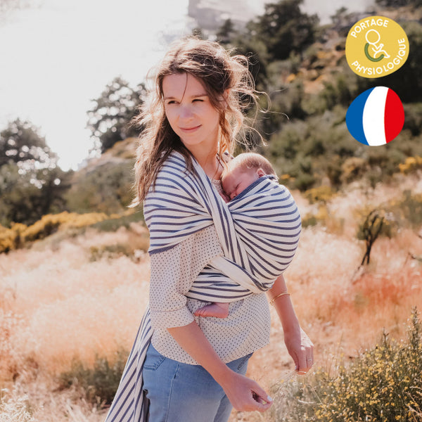 Echarpe de portage sergé brisé Malo 4,10m - Vanille Coton