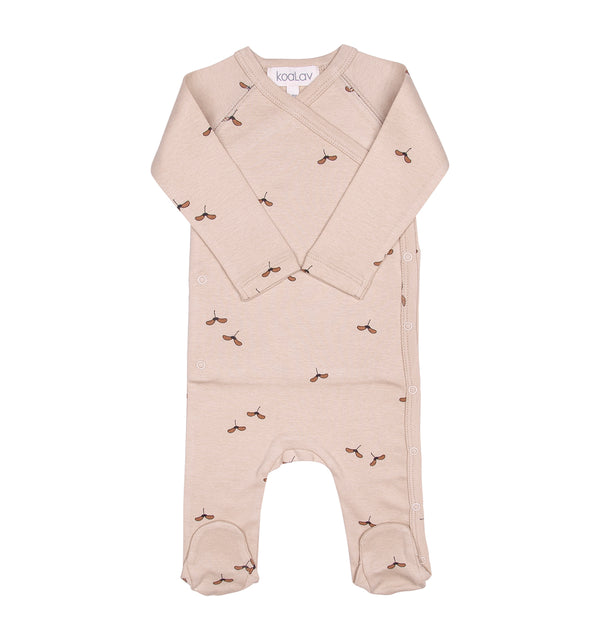 Pyjama cache-coeur érable café au lait - Vanille Coton