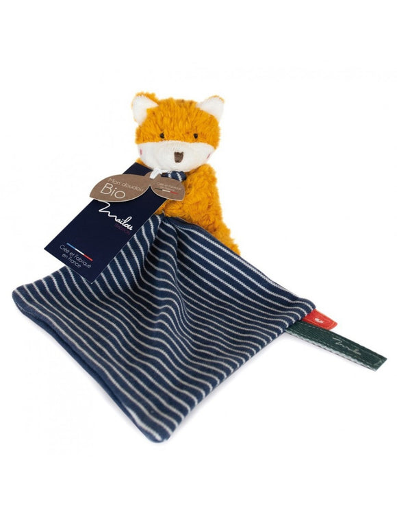 Peluche renard avec doudou en coton biologique - Vanille Coton