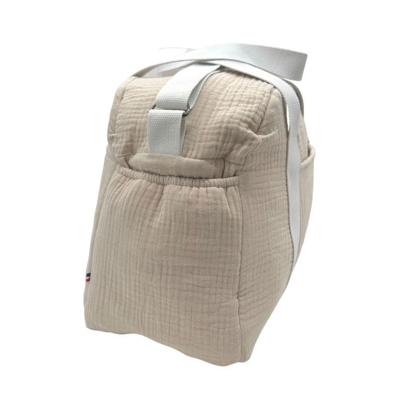 Sac à langer double gaze beige - Vanille Coton